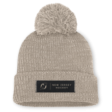 Женская джерси New Devils Fanatics Light Beige Authentic Pro Road Cuffed Knit Hat with Pom