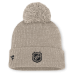 Женская джерси New Devils Fanatics Light Beige Authentic Pro Road Cuffed Knit Hat with Pom
