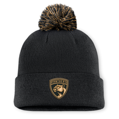 Шапка с помпоном Florida Panthers Fanatics Black Military Appreciation Authentic Pro Cuffed