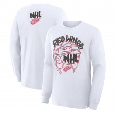 Detroit Red Wings Fanatics White Star Helmet Legacy Long Sleeve T-Shirt