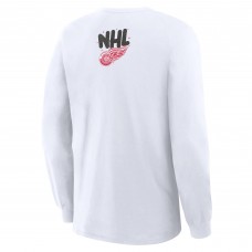 Detroit Red Wings Fanatics White Star Helmet Legacy Long Sleeve T-Shirt