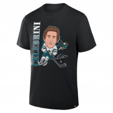 Футболка San Jose Sharks Macklin Celebrini Fanatics Black Caricature Player