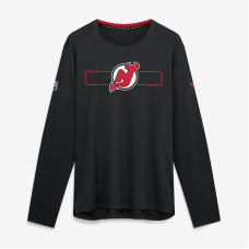 Футболка с длинным рукавом New Jersey Devils Fanatics Black Authentic Pro Rink Tech Футболка с длинным рукавом New Jersey Devils Fanatics Black Authentic Pro Rink Tech