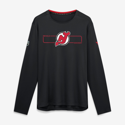 Футболка с длинным рукавом New Jersey Devils Fanatics Black Authentic Pro Rink Tech