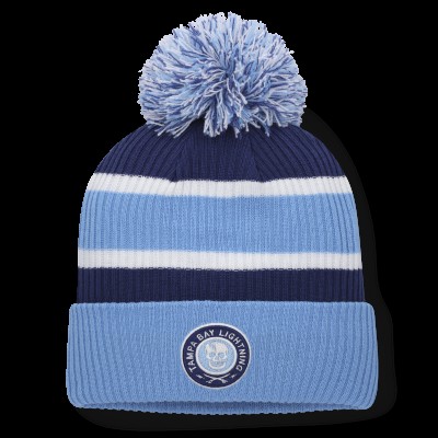 Шапка Tampa Bay Lightning Fanatics Light Blue 2026 NHL Stadium Series Cuffed Knit with Jumbo Pom