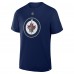 Winnipeg Jets Jonathan Toews Fanatics Navy Authentic Stack Name & Number T-Shirt