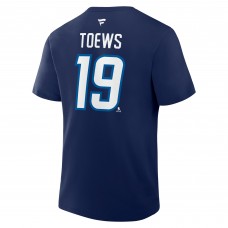 Winnipeg Jets Jonathan Toews Fanatics Navy Authentic Stack Name & Number T-Shirt