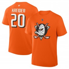 Футболка Anaheim Ducks Chris Kreider Fanatics Orange Authentic Stack Name & Number