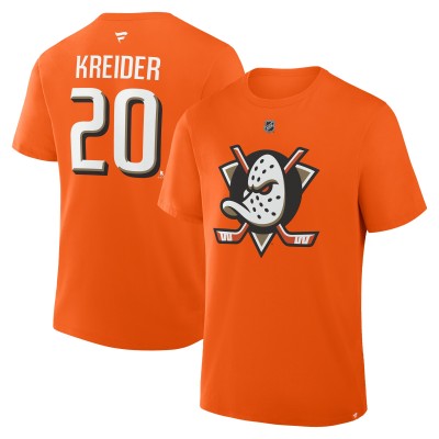 Футболка Anaheim Ducks Chris Kreider Fanatics Orange Authentic Stack Name & Number