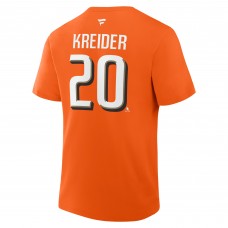 Футболка Anaheim Ducks Chris Kreider Fanatics Orange Authentic Stack Name & Number