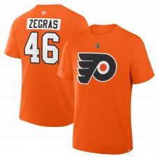 Philadelphia Flyers Trevor Zegras Fanatics Orange Authentic Stack Name & Number T-Shirt