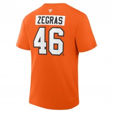 Philadelphia Flyers Trevor Zegras Fanatics Orange Authentic Stack Name & Number T-Shirt
