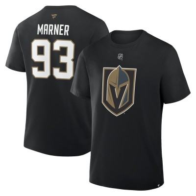 Футболка Vegas Golden Knights Mitch Marner Fanatics Black Authentic Stack Name & Number