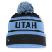 Шапка с помпоном Utah Mammoth Fanatics Black/Light Blue Fundamental Cuffed
