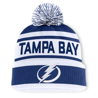 Шапка с помпоном Tampa Bay Lightning Fanatics Blue/White Fundamental Cuffed