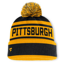 Шапка с помпоном Pittsburgh Penguins Fanatics Black/Gold Fundamental Cuffed Шапка с помпоном Pittsburgh Penguins Fanatics Black/Gold Fundamental Cuffed