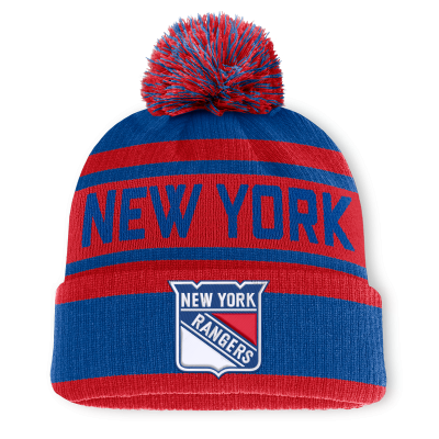 Шапка с помпоном New York Rangers Fanatics Blue/Red Fundamental Cuffed