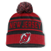 Джерси New Devils Fanatics Red/Black Fundamental Cuffed Knit Hat with Pom