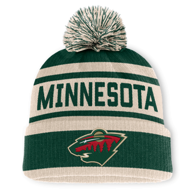 Шапка с помпоном Minnesota Wild Fanatics Green/Cream Fundamental Cuffed