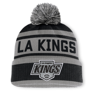 Шапка с помпоном Los Angeles Kings Fanatics Black/Silver Fundamental Cuffed
