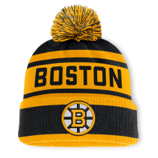 Шапка с помпоном Boston Bruins Fanatics Black/Gold Fundamental Cuffed