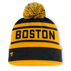 Шапка с помпоном Boston Bruins Fanatics Black/Gold Fundamental Cuffed