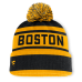 Шапка с помпоном Boston Bruins Fanatics Black/Gold Fundamental Cuffed