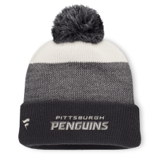 Шапка с помпоном Pittsburgh Penguins Fanatics Black/Light Beige Monochrome Cuffed Шапка с помпоном Pittsburgh Penguins Fanatics Black/Light Beige Monochrome Cuffed