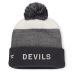 Джерси New Devils Fanatics Black/Light Beige Monochrome Cuffed Knit Hat with Pom