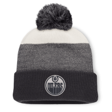 Шапка с помпоном Edmonton Oilers Fanatics Black/Light Beige Monochrome Cuffed