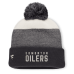 Шапка с помпоном Edmonton Oilers Fanatics Black/Light Beige Monochrome Cuffed