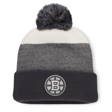 Шапка с помпоном Boston Bruins Fanatics Black/Light Beige Monochrome Cuffed