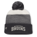 Шапка с помпоном Boston Bruins Fanatics Black/Light Beige Monochrome Cuffed