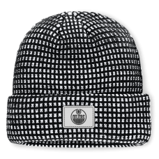 Шапка Edmonton Oilers Fanatics Black Fundamental Scheme Ribbed