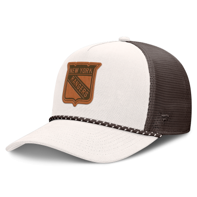 Бейсболка New York Rangers Fanatics Cream/Brown Level Up Bronco Rope A-Frame Trucker
