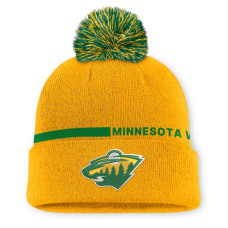 Шапка с помпоном Minnesota Wild Fanatics Gold Authentic Pro Alternate Cuffed Шапка с помпоном Minnesota Wild Fanatics Gold Authentic Pro Alternate Cuffed