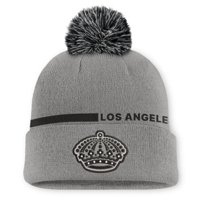 Шапка с помпоном Los Angeles Kings Fanatics Gray Authentic Pro Alternate Cuffed
