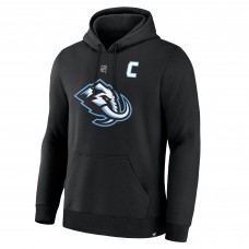 Utah Mammoth Clayton Keller Fanatics Black Authentic Stack Name & Number Hoodie