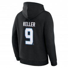 Utah Mammoth Clayton Keller Fanatics Black Authentic Stack Name & Number Hoodie