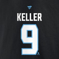 Utah Mammoth Clayton Keller Fanatics Black Authentic Stack Name & Number Hoodie