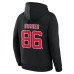 Толстовка New Jersey Devils Jack Hughes Fanatics Black Authentic Stack Name & Number