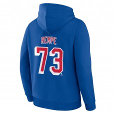 Толстовка New York Rangers Matt Rempe Fanatics Blue Authentic Stack Name & Number