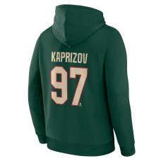 Minnesota Wild Kirill Kaprizov Fanatics Green Authentic Stack Name & Number Hoodie
