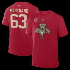 Футболка Florida Panthers Brad Marchand Fanatics Red 2026 NHL Winter Classic Authentic Stack Name & Number