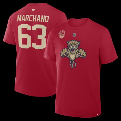 Футболка Florida Panthers Brad Marchand Fanatics Red 2026 NHL Winter Classic Authentic Stack Name & Number