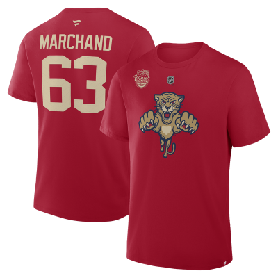 Футболка Florida Panthers Brad Marchand Fanatics Red 2026 NHL Winter Classic Authentic Stack Name & Number