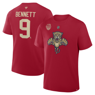 Футболка Florida Panthers Sam Bennett Fanatics Red 2026 NHL Winter Classic Authentic Stack Name & Number
