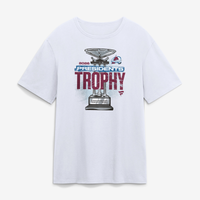 Colorado Avalanche Fanatics White 2026 Presidents Trophy Winner T-Shirt