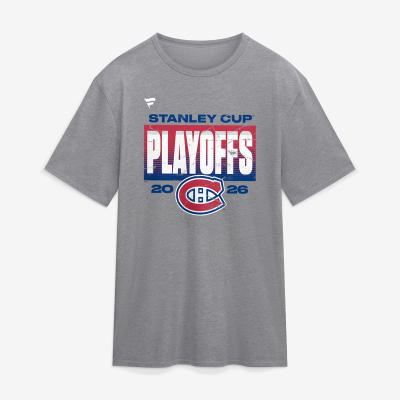 Футболка Montreal Canadiens Fanatics Athletic Heather Gray 2026 Stanley Cup Playoffs Vintage Tri-Blend