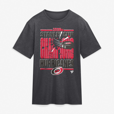 Футболка Carolina Hurricanes Fanatics Heather Charcoal 2026 Stanley Cup Champions Tri-Blend
